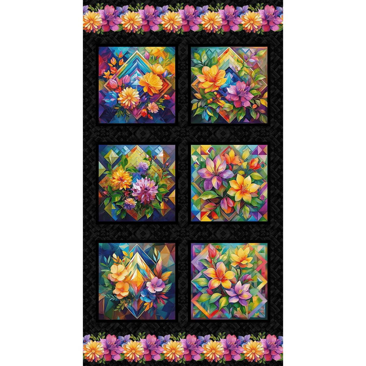 Studio E Fabrics Fabrics Flower Fusion Crazy Marie Multi Blocks